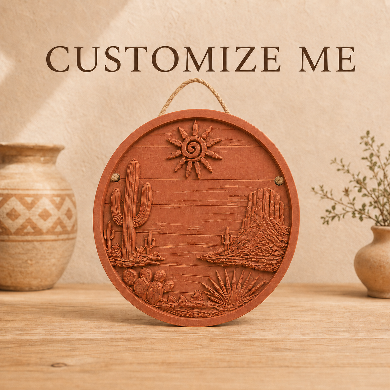 Personalized Sonoran Sunscape Door Sign