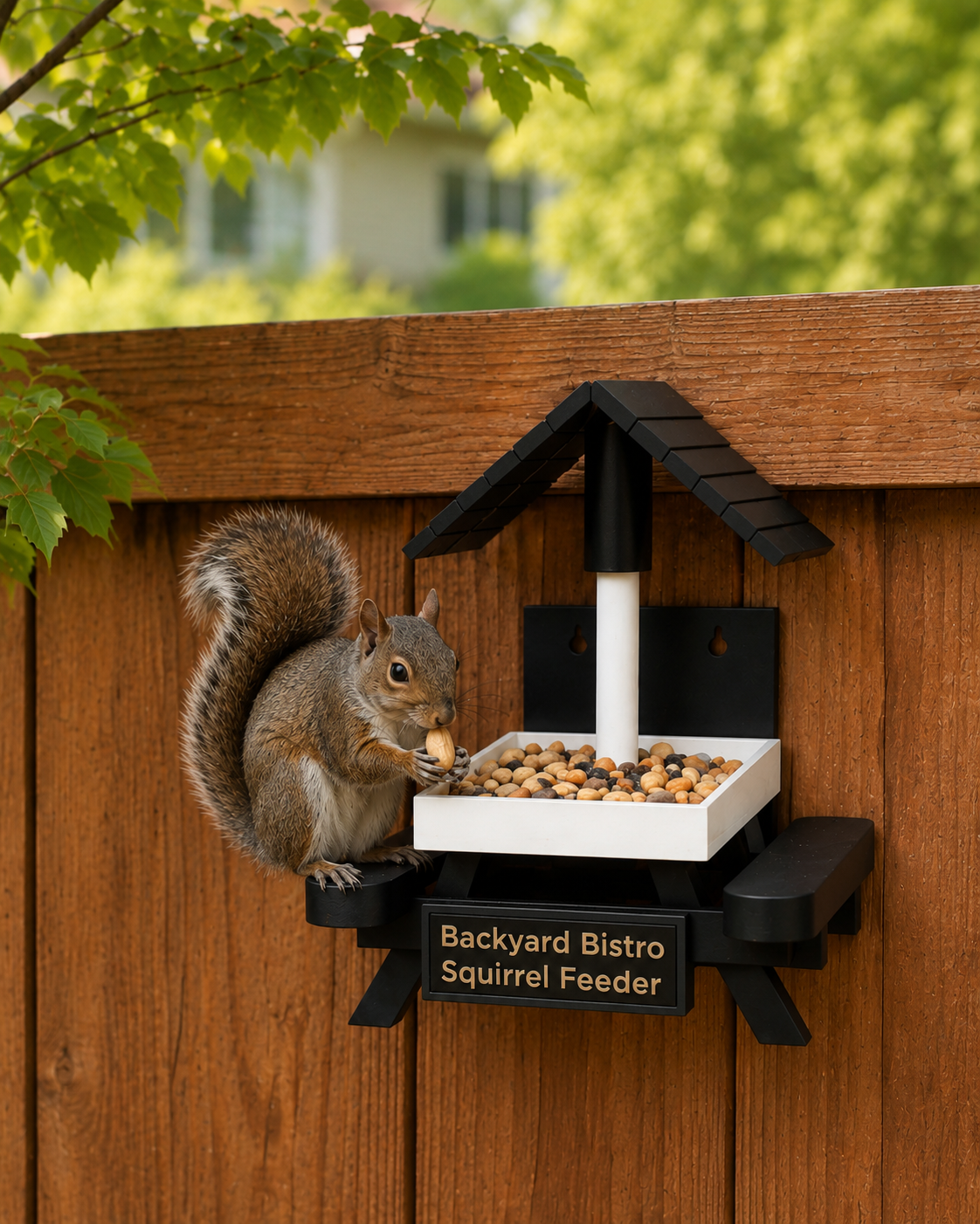 Backyard Bistro Squirrel Feeder | Customizable Picnic Table Feeder