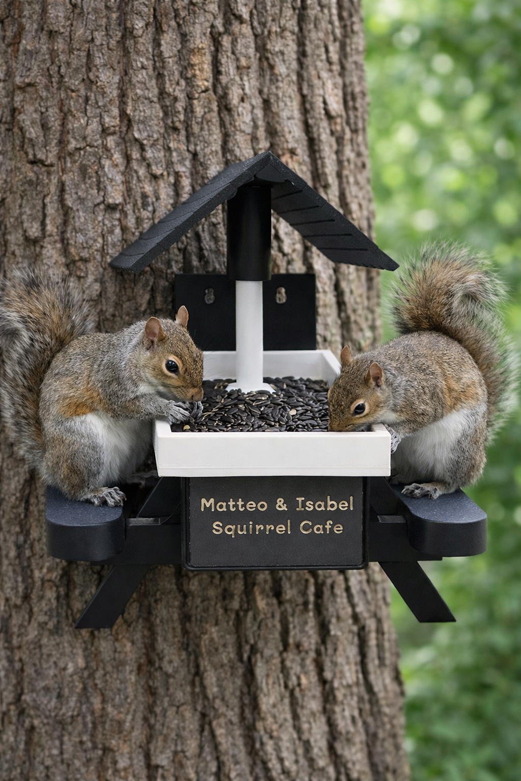 Customized Backyard Bistro Squirrel Feeder