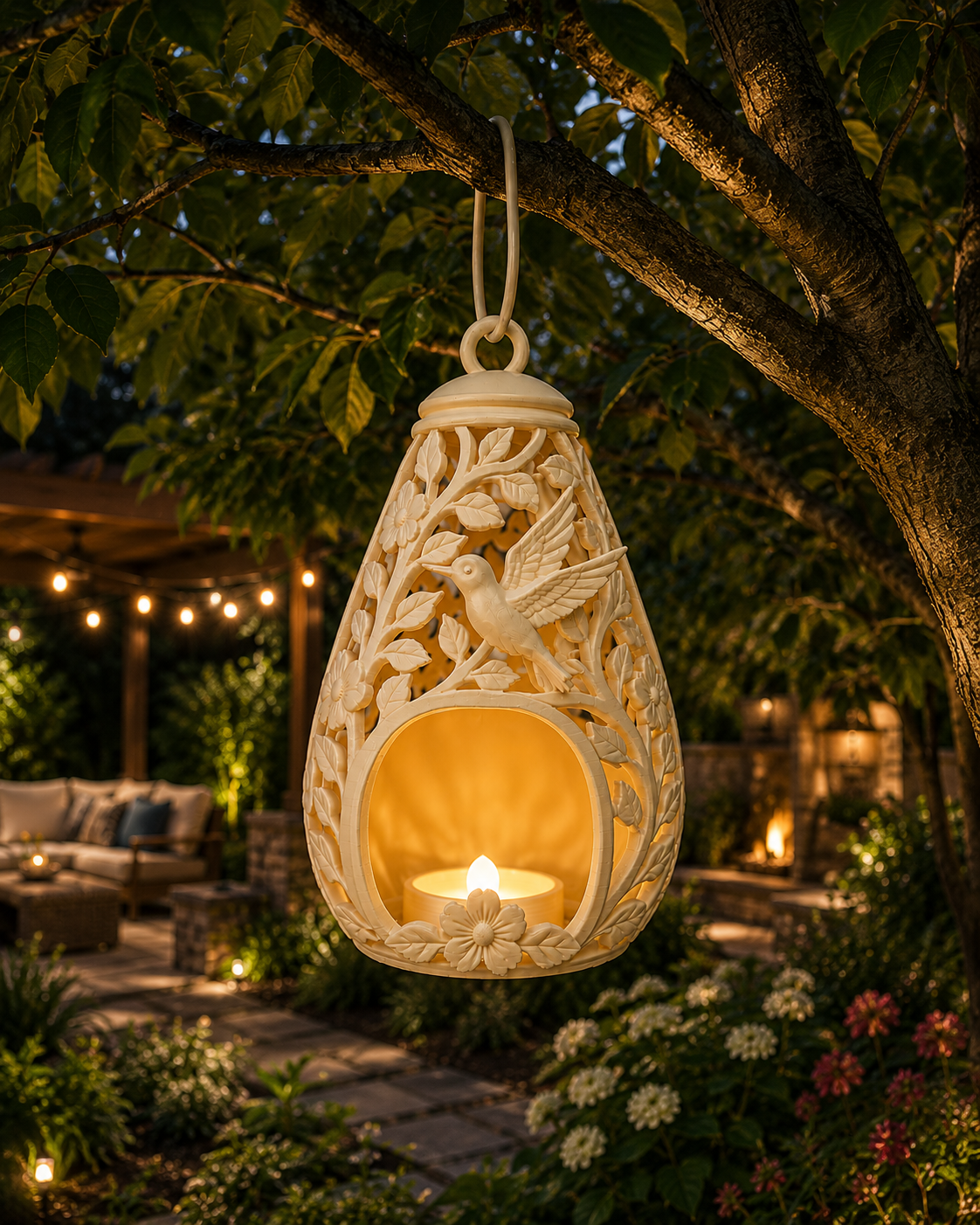 Hummingbird Haven Tea Light Lantern