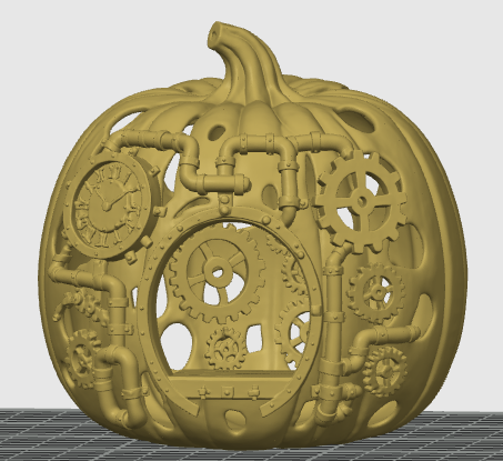 Steampunk Pumpkin Lantern STL – Clockwork Halloween Gears & Pipes Decor