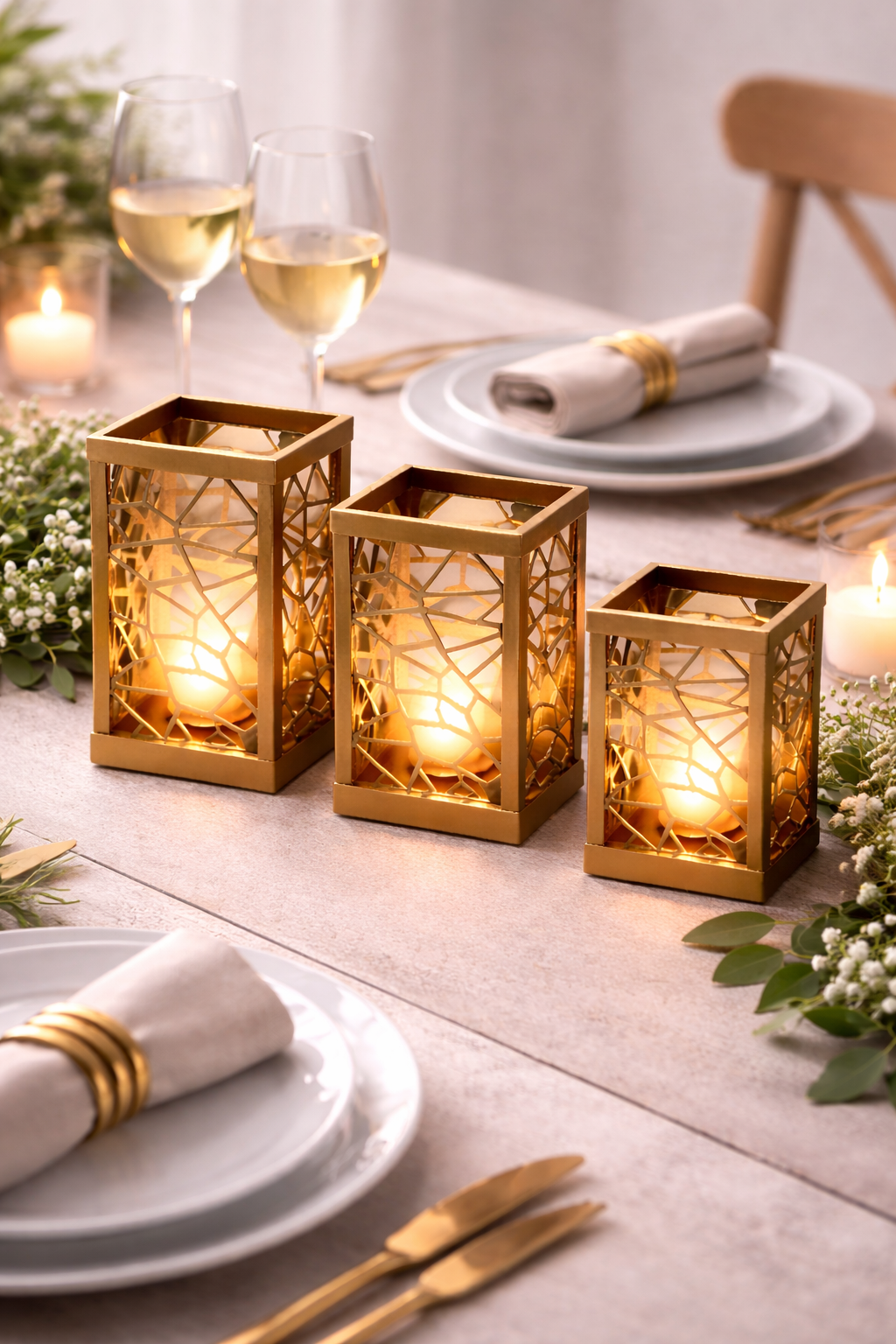 Mosaic Glow Tea Light Holder Trio